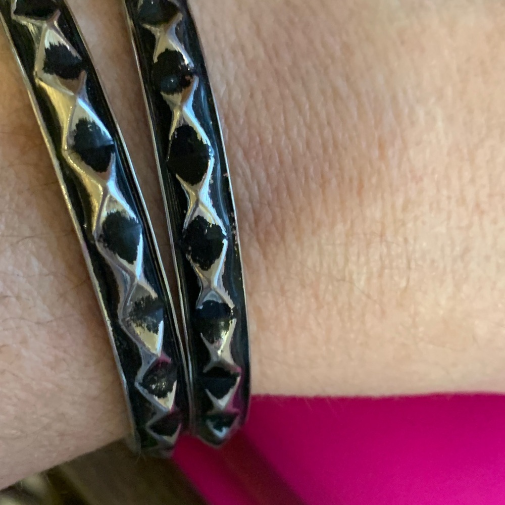 Chic Black and Silver Women's Bracelet